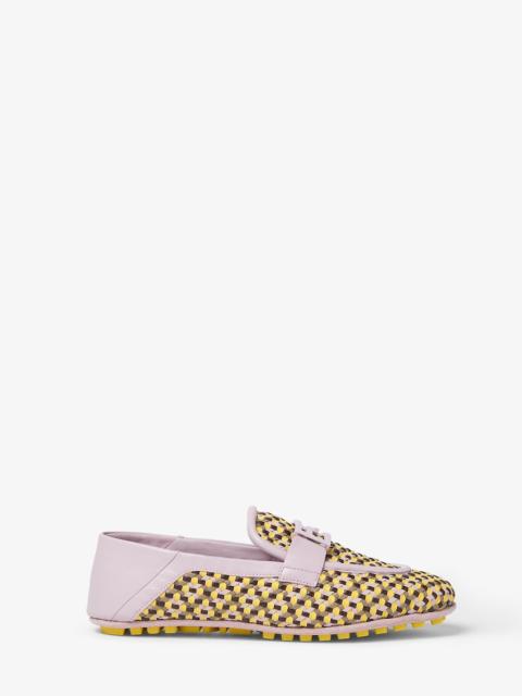 FENDI Baguette Multicolor leather loafers