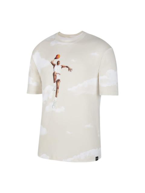 Jordan Men's Air Jordan Casual Printing Round Neck Pullover Short Sleeve Sail White T-Shirt DM1437-133