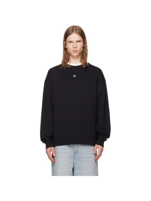 HUGO Black Stacked-Logo Badge Cotton-Blend Sweatshirt