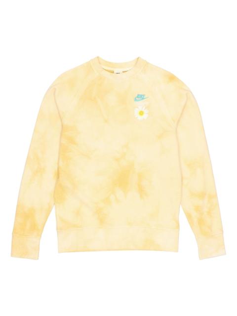 Nike Men's Nike Sportswear Tie Dye Embroidered Daisy Round Neck Gold DM5011-777