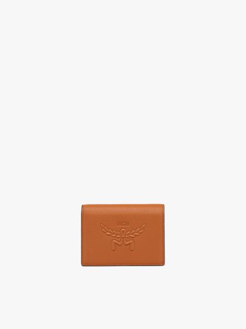 MCM Himmel Snap Wallet in Embossed Logo Leather
