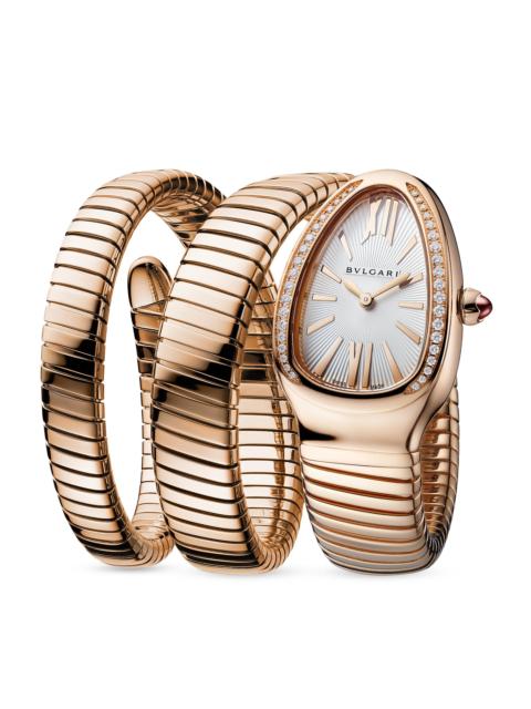 BVLGARI Women's Serpenti Rose Gold & Diamond Double Twist Bracelet Watch - Rose Gold