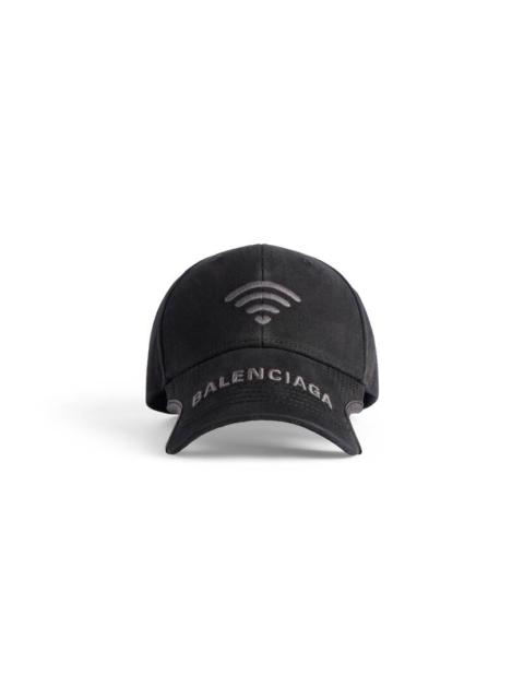 BALENCIAGA Bal.com Front Piercing Cap in Black Faded | REVERSIBLE