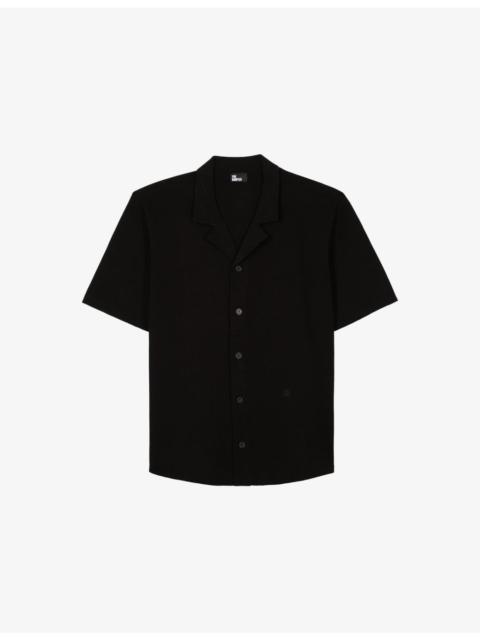 The Kooples Short-Sleeve Mesh Linen and Cotton-Blend Shirt
