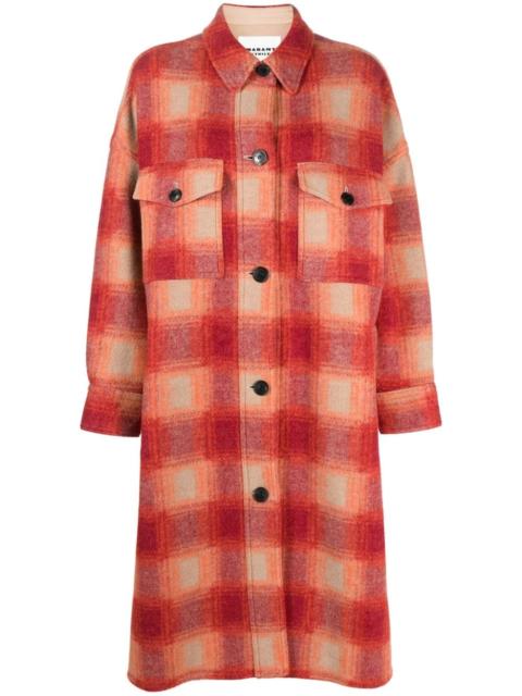 Isabel Marant Étoile plaid-check flannel midi coat