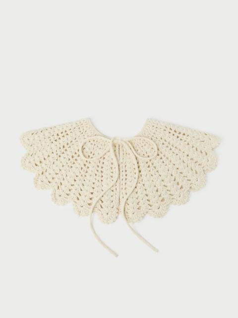 LOEFFLER RANDALL Elio Cream Wool Crochet Collar
