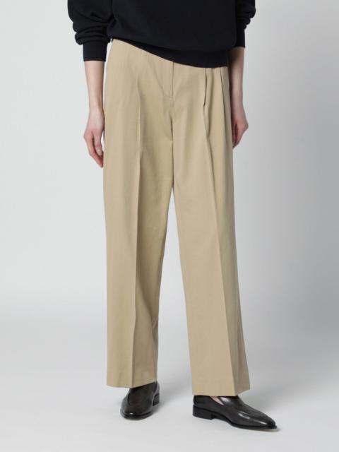 Dunst Beige double-pleat trousers in cotton blend