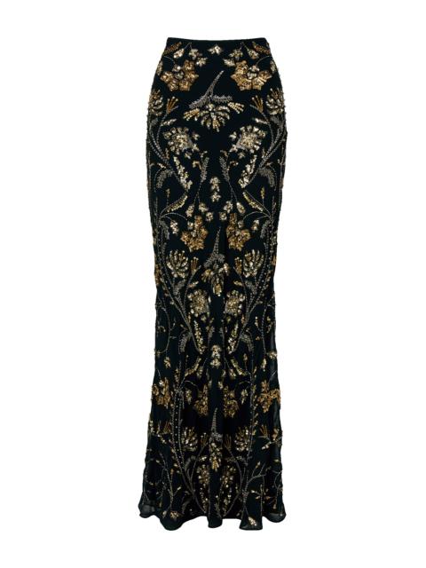 VERONICA BEARD MEDINA FLORAL-EMBELLISHED MAXI SKIRT