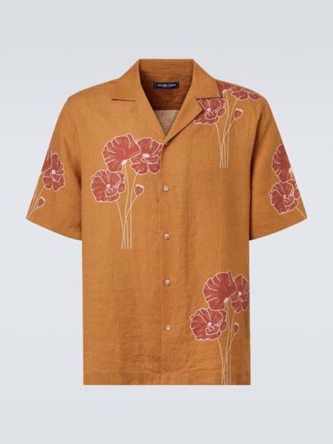 FRESCOBOL CARIOCA Roberto floral linen bowling shirt