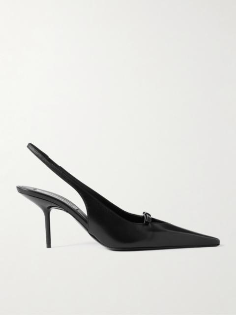 Victoria Beckham Sloan Bow-embellished Leather Slingback Pumps