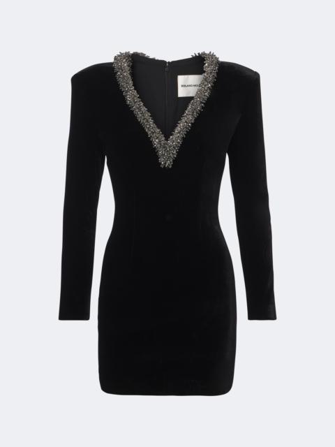 ROLAND MOURET Embellished velvet minidress
