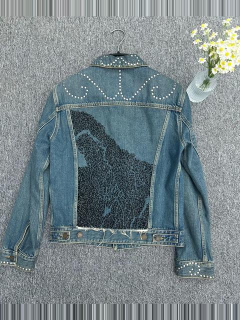 SAINT LAURENT Saint Laurent slp15ss heavy blue rivet rhinestone