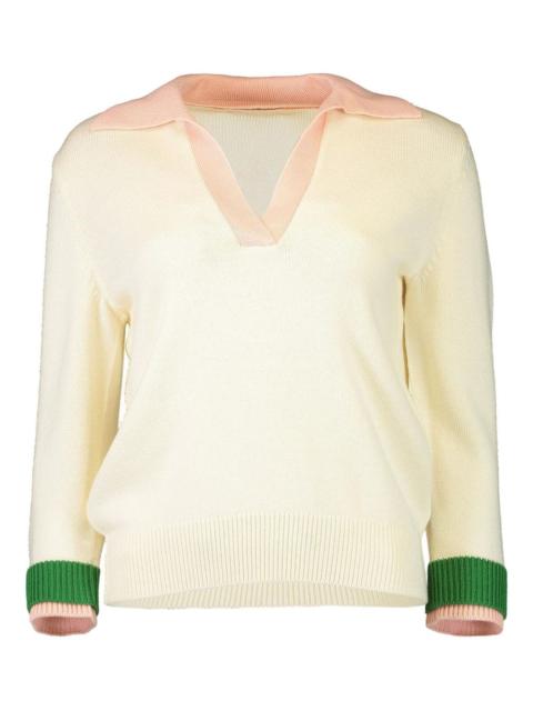 Oscar de la Renta V-neck colour-block sweater