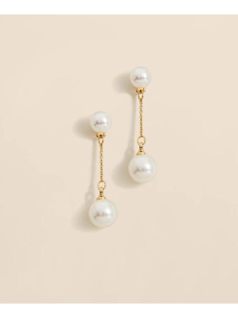 Brooks Brothers Faux-Pearl-Drop Fine-Chain Earrings