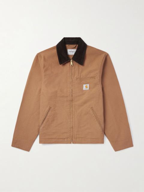 Carhartt Detroit Corduroy-Trimmed Organic Cotton-Canvas Jacket Brown