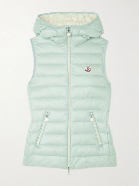 Moncler Glygosse hooded quilted shell down vest Sage green