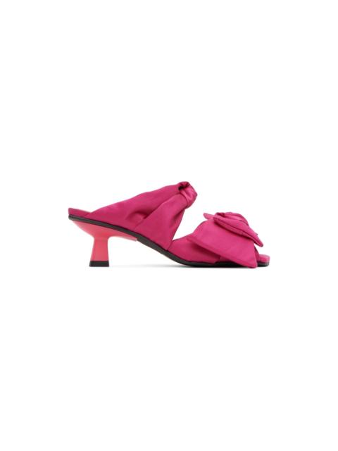 GANNI Pink Soft Bow Mules