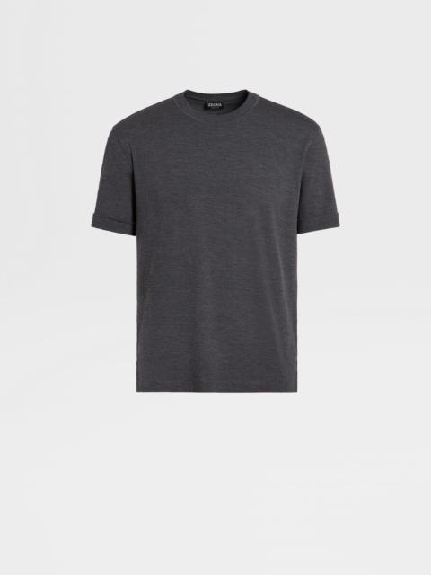 ZEGNA GREY MÉLANGE 12MILMIL12 WOOL POLO SHIRT