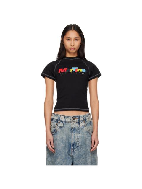 Martine Rose Black Raglan Shrunken T-shirt