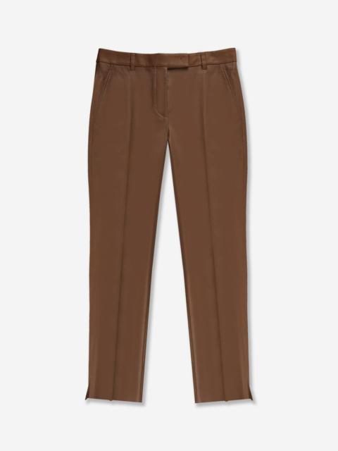 SLOWEAR Slim fit trousers in stretch faux leather
