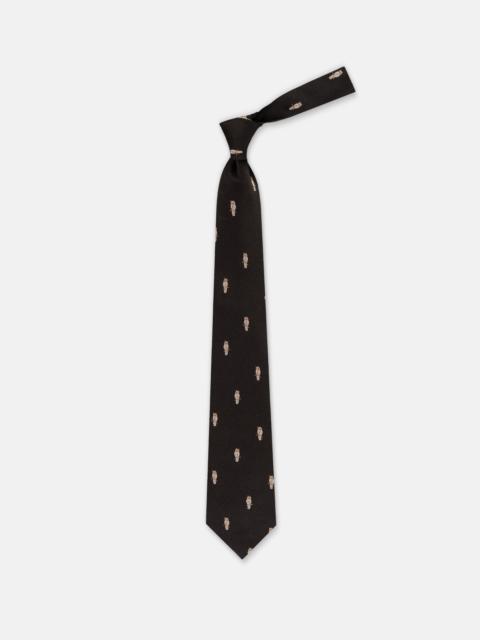 J. PRESS MADE-IN-UK BLACK OWL CLUB TIE