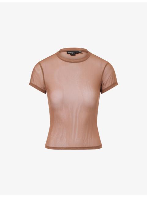 GOOD AMERICAN Baby Round-Neck Mesh T-Shirt