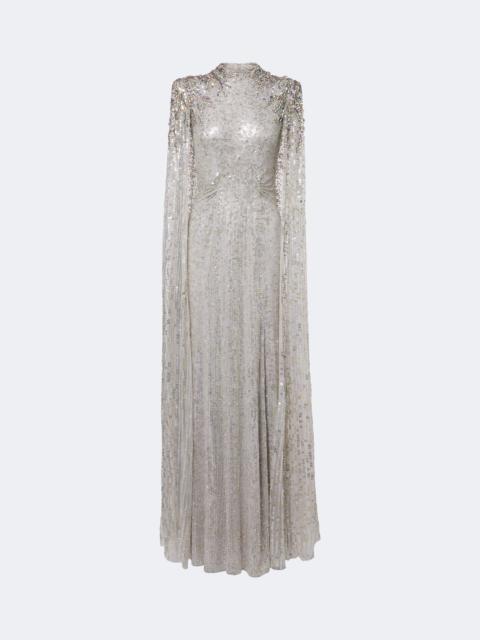 JENNY PACKHAM Dakota embellished caped gown