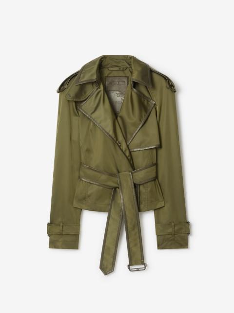 Burberry Short Nylon Blend Trench Coat