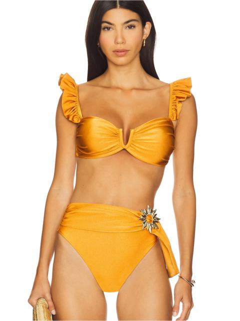 PatBO Lagoa Lycra Flutter Bikini Top