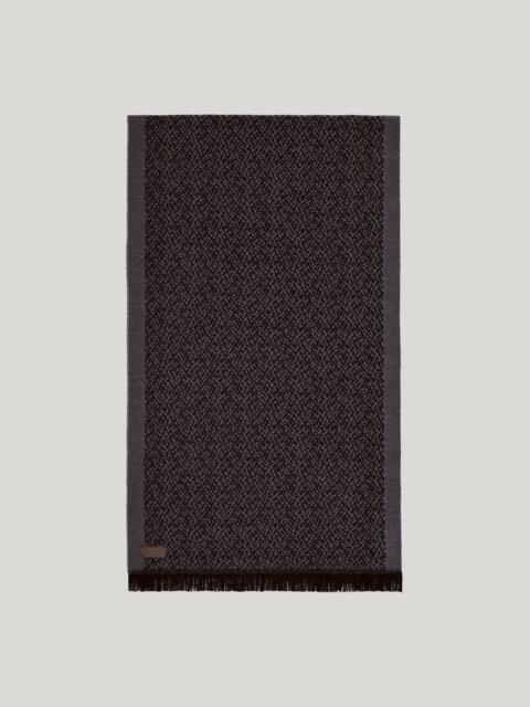 Canali GRAY PURE VIRGIN WOOL MICRO-STRUCTURED SCARF