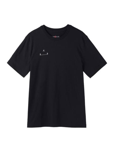 Jordan Men's Air Jordan Solid Color Alphabet Logo Printing Round Neck Casual Short Sleeve Black T-Shirt DQ7