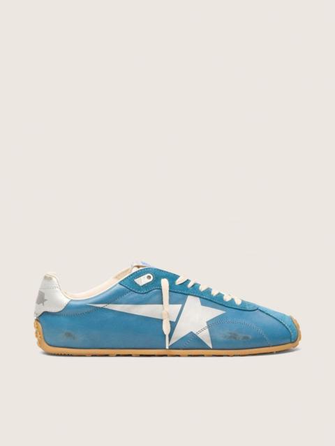 Men's Marathon Speed in blue nappa with printed star and silver leather heel tab