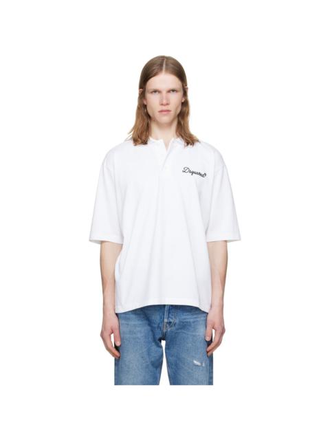 DSQUARED2 White 'Dsquared2 Signature' Tennis Fit Polo