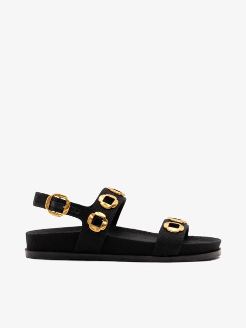 Larroudé Milan Sport Sandal Black Raffia