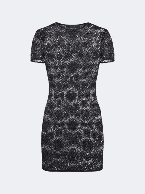 GUCCI Sequined floral lace mini dress