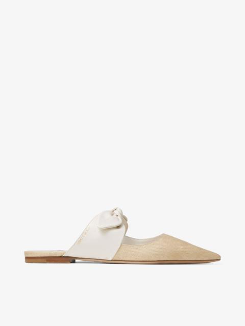 JIMMY CHOO Rali Flat
Latte Nappa Leather with Raffia Flats