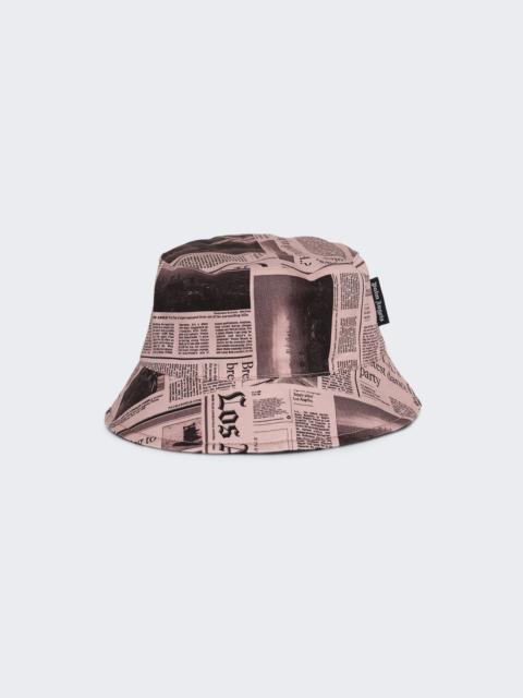 Palm Angels X La Times Reverse Bucket Hat Pink And Black