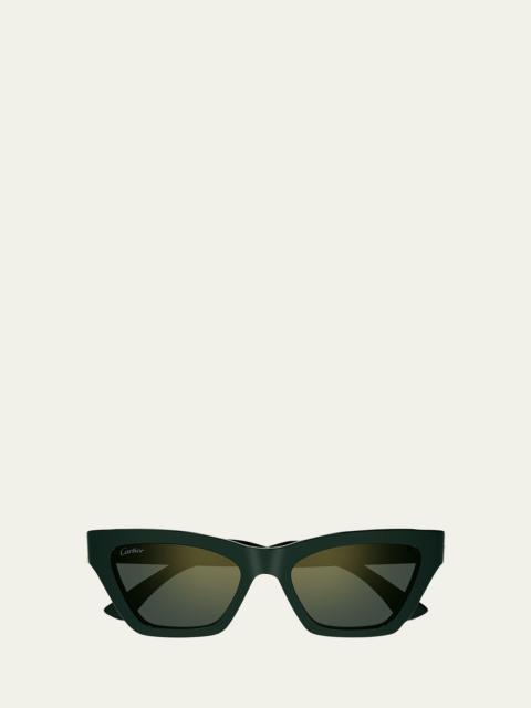 Cartier Logo Acetate Cat-Eye Sunglasses