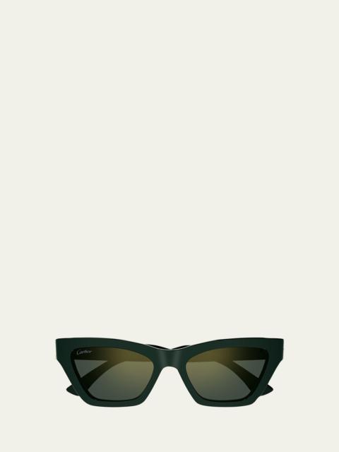 Cartier Logo Acetate Cat-Eye Sunglasses