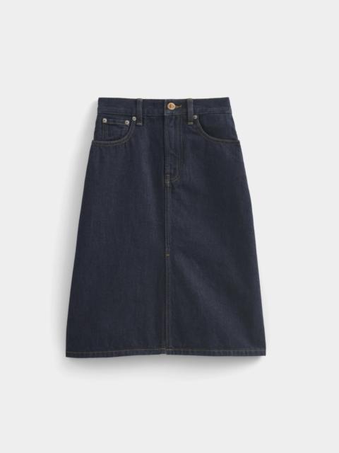 EVERLANE MID-RISE DENIM MIDI SKIRT