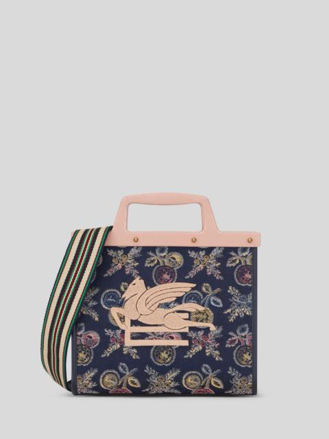 Etro SMALL JACQUARD LOVE TROTTER BAG WITH MULTI-COLOURED APPLES