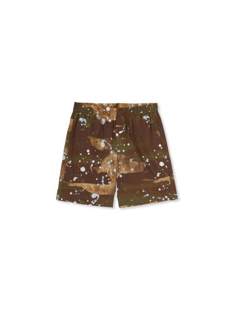 MSGM Poplin cotton shorts with "Dripping Camo" print