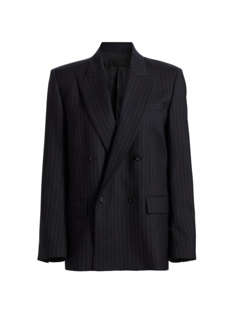 NILI LOTAN Women's Leston Pinstriped Stretch-Wool Blazer - Midnight Pinstripes