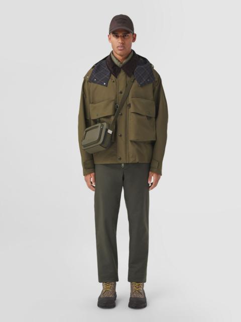 Burberry Contrast Sole Monogram Print Leather Boots