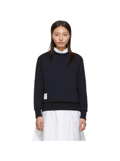 Thom Browne Navy Classic Loopback Crewneck Sweatshirt