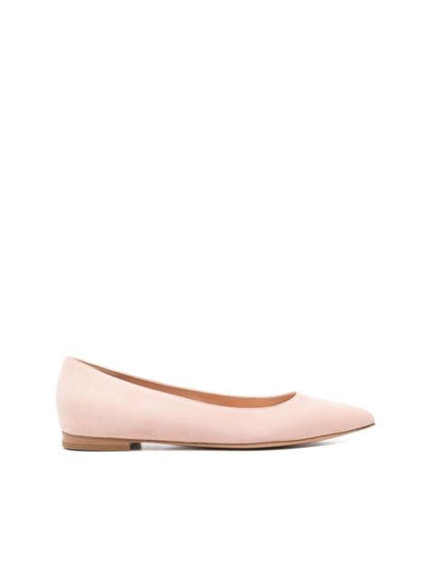 suede pointed-toe ballerina shoes