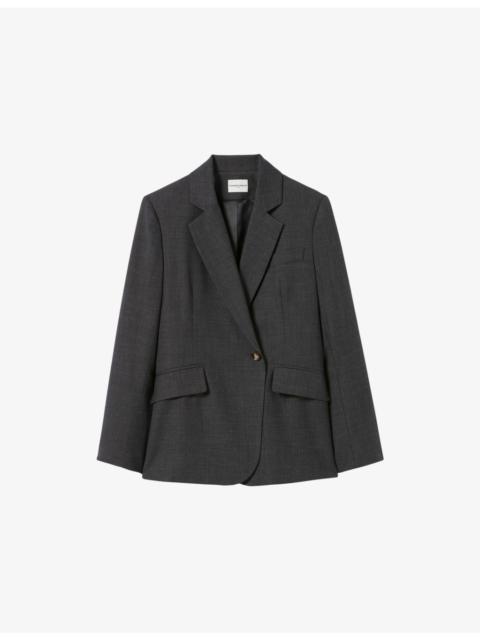 Claudie Pierlot Tailored Lapel-Collar Single-Breasted Woven Blazer