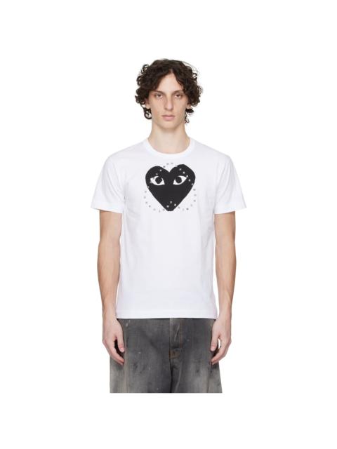 Comme des Garçons PLAY White Stud Print T-shirt