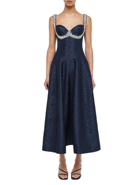 SIMKHAI Women's Charlotte Embellished Jacquard Midi-Dress - Midnight