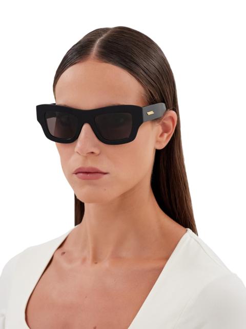 Bottega Veneta Women's Flat 50MM Squared Sunglasses - Black